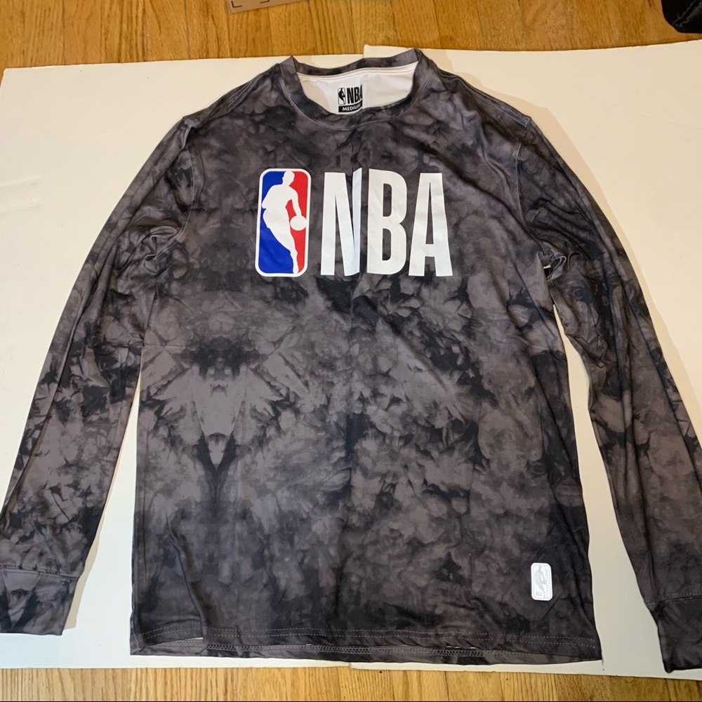 AUTHENTIC NBA MEN'S GRAY SIGNATURE LONG SLEEVE BASKETBALL TOP SIZE M